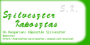 szilveszter kaposztas business card